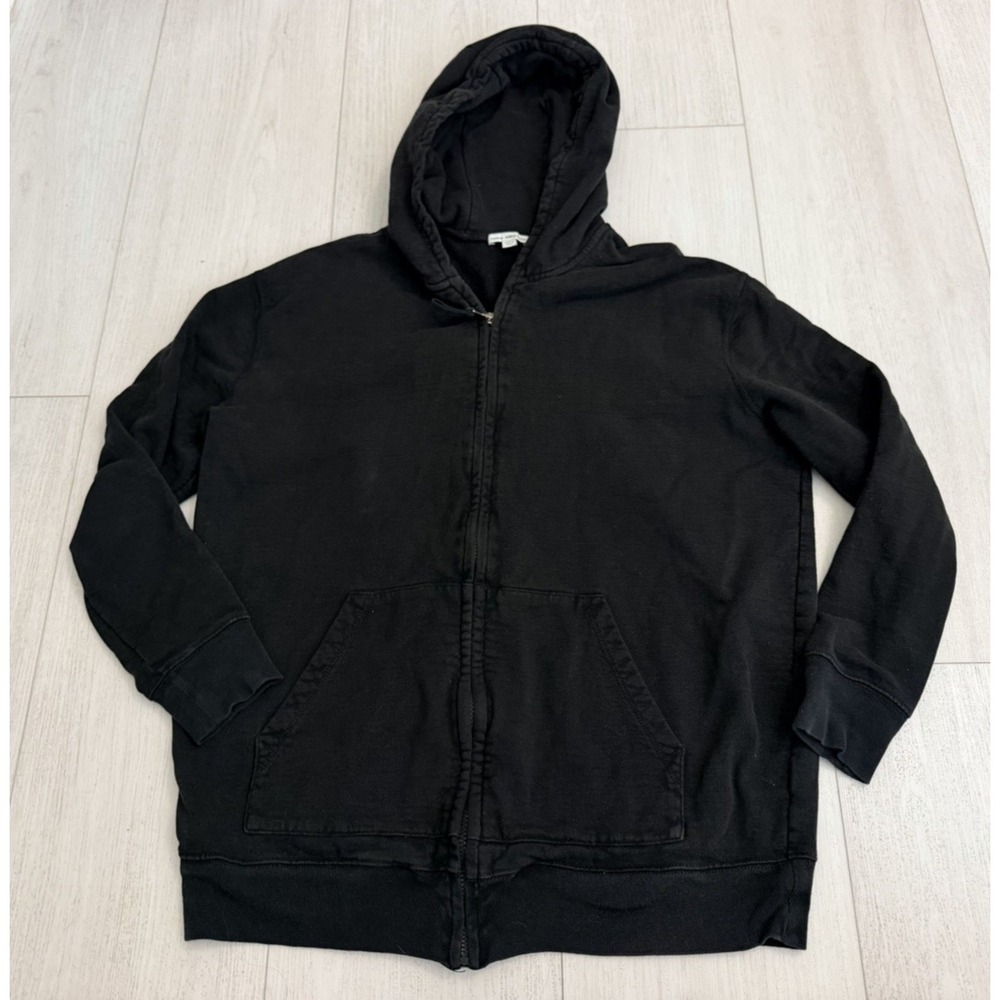 Standard James Perse Full Zip Hoodie Sweatshirt Sz 3 Black